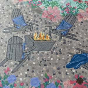 Fireflies by Patricia A Kelley  Image: Up close with the fire pit area! 