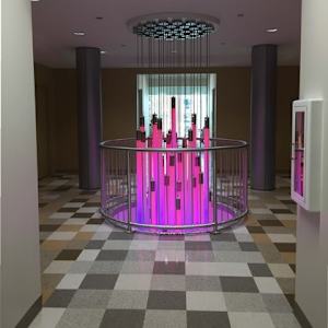 Flux Chandelier (University of Akron - Zook Hall) by Jen Lewin 