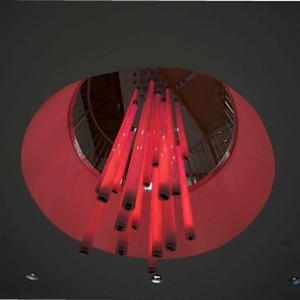 Flux Chandelier (University of Akron - Zook Hall) by Jen Lewin 