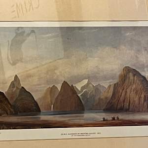 Milford Sounds with survey ship H.M.S Acheron by Sir Frederick John Owen Evans