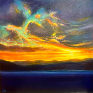 Sunset Over the Hills, Shetland by Karen Sinclair Willis