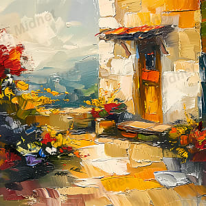 Spring Flourish at the Cottage by Israel Pinchas