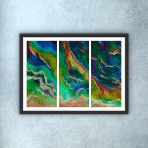 Turning Tides Triptych by MJ Okawa 