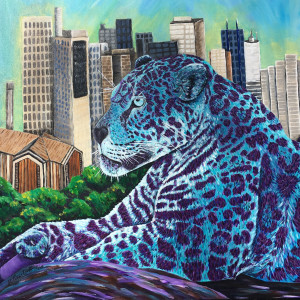 The Leopard (Dressed in Purple) Overlooks the Destruction of their Habitat by Jennifer C.  Pierstorff
