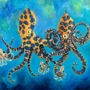 Blue Ring Octopus Family by Jennifer C.  Pierstorff  Image: wip