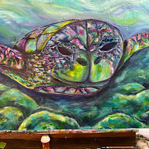 Her Pain Grows into a Flowering Turtle by Jennifer C.  Pierstorff  Image: Wip 9