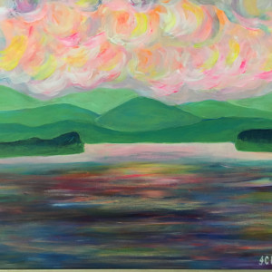 Grammys Lake Champlain sunset  by Jennifer C.  Pierstorff