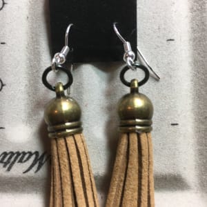 Leather tassel earrings  by Jennifer C.  Pierstorff 
