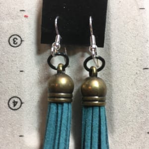 Leather tassel earrings  by Jennifer C.  Pierstorff 
