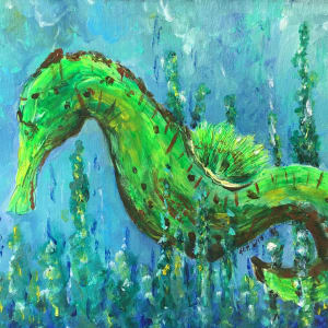 Green Hawaiian Seahorse by Jennifer C.  Pierstorff