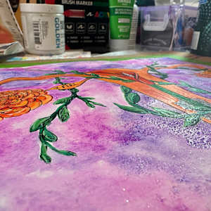 Sacral chakra by Jennifer C.  Pierstorff  Image: Wip watercolor and salt background