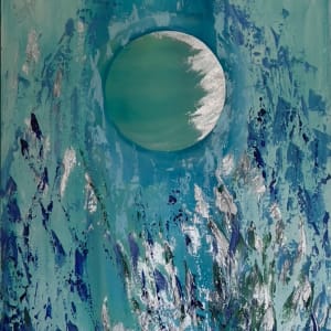 Cosmic Series by Marjorie Windrem  Image: Cosmic Series Silver No. 4
oil on canvas
22 W x 28 H