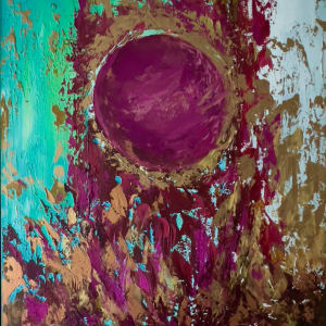 Cosmic Series by Marjorie Windrem  Image: Cosmic Series Gold No. 5
oil on canvas
22 W x 28 H