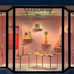 jelly jelly jolly jealy jello jellies: Towers of Babbling #1 by Philippe Hyojung Kim  Image: at Actualize Air in downtown Seattle, July 2024