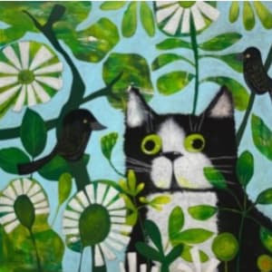 Cat and Bird #1 by Anchana Chareepaporn