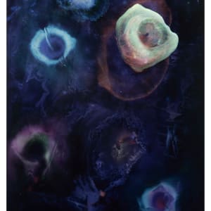 Dia que sigue a la noche en púrpura, 2013, Resinas y  Pigmentos especiales sobre aluminio, 93 x 150 cm. by Nicolas Bedel - Paintings