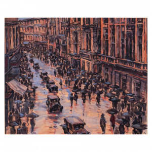 Victory Avenue in the Rain by Nicolae Darascu