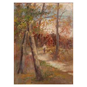 Peasant Girl in the Forest by Arthur Verona