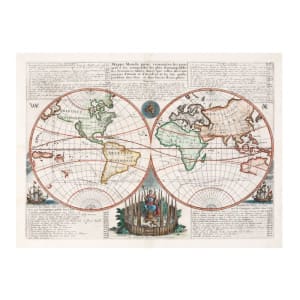 Map of the World (planiglobe),  Amsterdam by Henri Abraham Chatelain