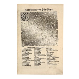 Transylvania, by Johannes Sambucus (Janos Zsamboky), printed by Abraham Ortelius, Orbis Terrarum edition, Antwerp by Abraham Ortelius, Johannes Sambucus  Image: Back side