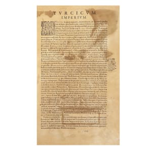 Ottoman Empire, Orbis Terrarum edition, Antwerp by Abraham Ortelius  Image: Back side