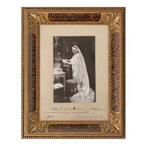 Queen Elizabeth, photograph, with the dedication "the most beautiful dream we dreamed together"