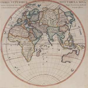 NOTI TABULA NOVA (A New World Known to the Ancients), World map (planiglob), Paris by Guillaume Delisle