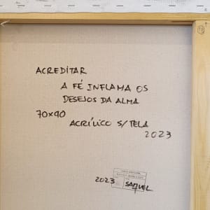 Acreditar - To believe by Samuel  Image: Assinatura Posterior - Back signature