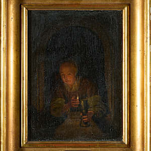Kvinde med lys (tilskrevet) by Gerrit Dou