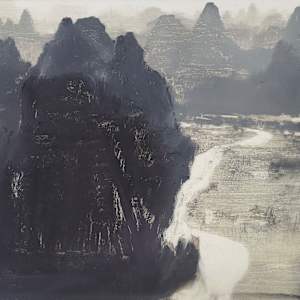 Peaks Winding River Haze by David Smith