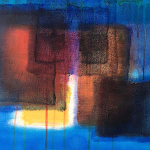 untitled (layers on blue) by Martine van Bijlert