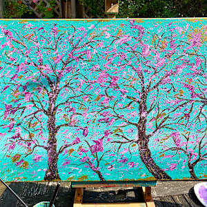 Dance embrace by Annabelle Volpi  Image: With the sun shining on the painting. 