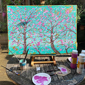 Dance embrace by Annabelle Volpi  Image: My garden is my studio where I paint, surrounded by nature.