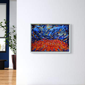 Dancing with fire under the midnight sky (raising awareness about global warming) by Annabelle Volpi 