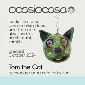 Tom the Cat Ornament by ocasiocasa 