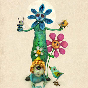 Springtime print in sculpted frame by ocasiocasa, Image 8.