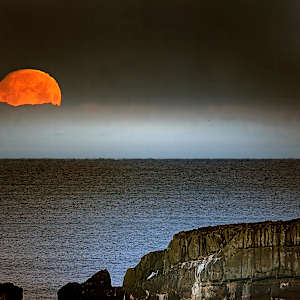Snow Moon Setting Print #2 by Jeremy Likness, Image 1.