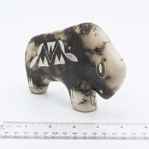 Horse Hair Pottery Bison by Tom Vail 