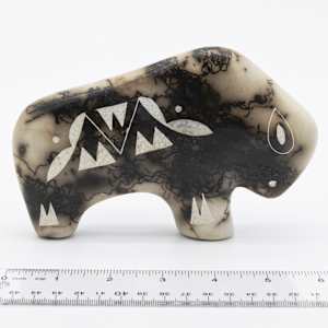 Horse Hair Pottery Bison by Tom Vail 