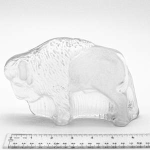 Viking Glass Bison Paperweight 