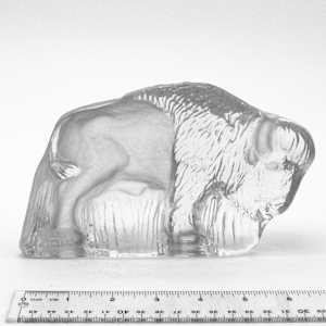 Viking Glass Bison Paperweight 