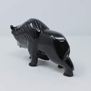 Black Stone Bison Carving 