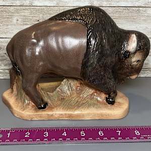 American Studio Ceramic Bison Figurine 