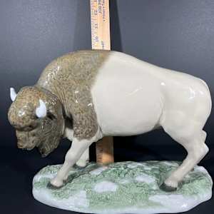 Lladró American Bison (Prototype) Model #8723, Gres Series, Never Released for Production 