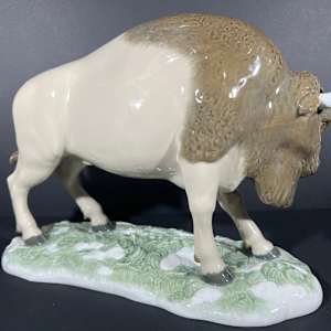 Lladró American Bison (Prototype) Model #8723, Gres Series, Never Released for Production 