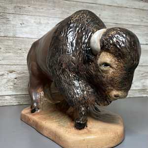 American Studio Ceramic Bison Figurine 