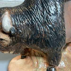 American Studio Ceramic Bison Figurine 