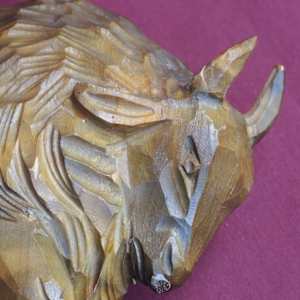 Hand-Carved Bison Soviet Ukraine by Demenchuk 