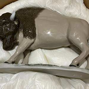 Lladró American Bison (Prototype) Model #8723, Gres Series, Never Released for Production 