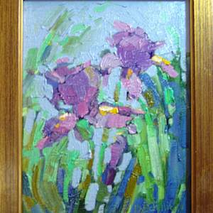 Purple Irises by Barbara Schilling 
